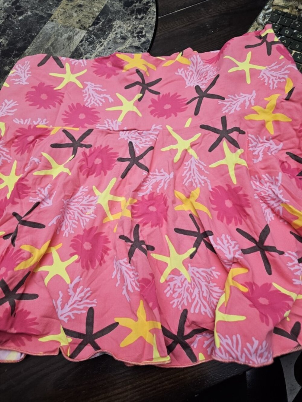Fresh Produce Pink Floral Starfish Mini Skirt Women's Size XL Flowy Stretchy